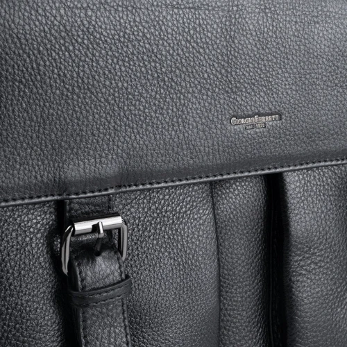 Мужской портфель Giorgio Ferretti черный (201850060a-black): Материал Натуральная кожа