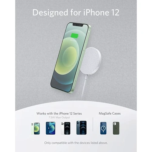 Зарядний пристрій ANKER Wireless Charger MagSafe PowerWave Select+ 15W Gray (A2566G11) для iPhone 16 I 15 I 14 I 13 I 12 series: Кабель в комплекті встроенный