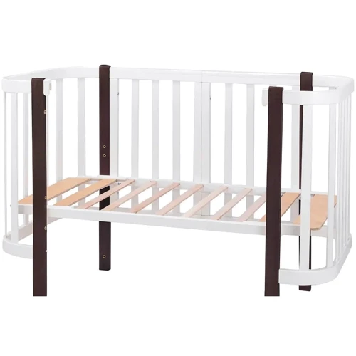 Детская кроватка Babyroom Луна 120х60 см белый - венге (625644)