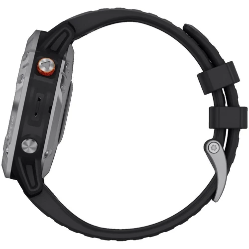 Смарт-часы Garmin Fenix 6 Solar Silver with black band (010-02410-00): Сенсорный экран нет