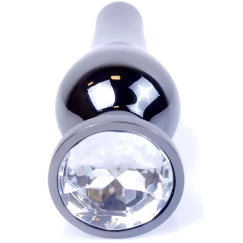 Анальная пробка с кристаллом BOSS of TOYS Boss Series - Jewellery Dark Silver BUTT PLUG Clear, BS6400057