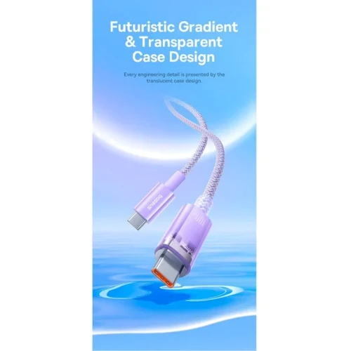 Кабель Baseus Cable USB-C to USB-C Explorer Smart Temperature Control 100W 1m White (P10319703221-00) фото 11