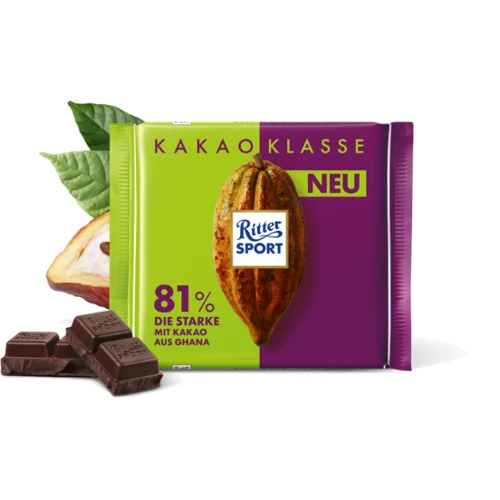 Шоколад Ritter Sport Kakao Klasse 81%, 100 г (WT3785): Вес, г 100