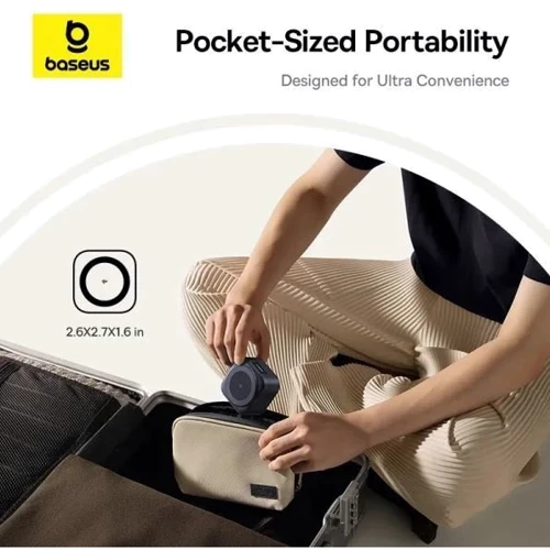 Зарядное устройство Baseus Wireless Charging Magnetic PicoGo 2in1 Qi2 67W with USB-C Cable Black (P10276800123-00) for Apple iPhone 16 I 15 I 14 I 13 I 12 series фото 9