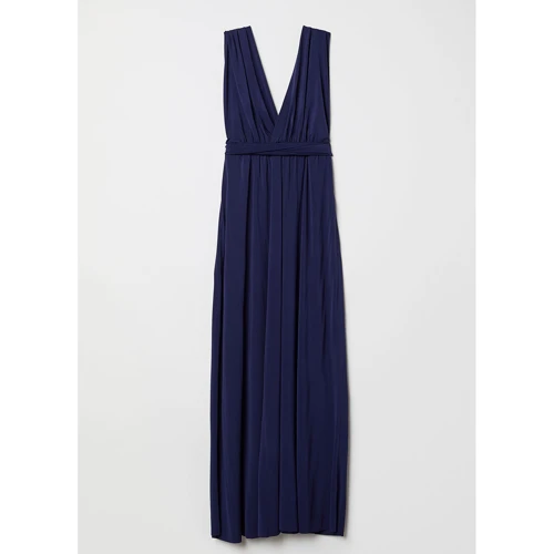 Платье H&M 234234 40 синее вечернее длинное макси
