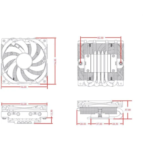 Кулер ID-COOLING IS-37-XT Black: Кількість вентиляторів, шт 1