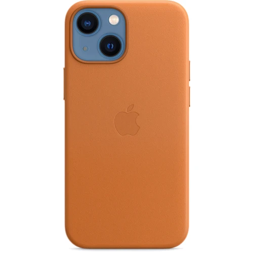 Чехол для iPhone Apple Leather Case with MagSafe Golden Brown (MM0D3) for iPhone 13 mini: Материалы кожа