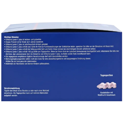 Orthomol Junior C Plus Вітаміни для дітей 30 днів 90 жувальних таблеток: Стать Дети