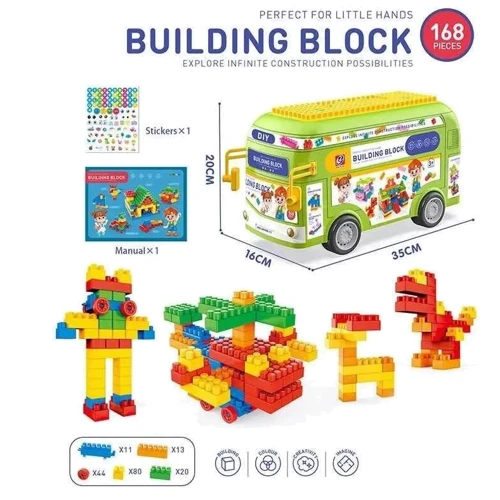 Конструктор Автобус 168 элементов (JX 688-77): Производитель Noname