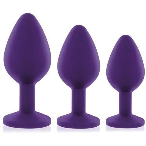Набор анальных пробок с кристаллом Rianne S: Booty Plug Set Purple
