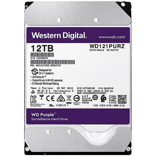 Внутренний жесткий диск WD 12TB Purple Surveillance (WD121PURZ)