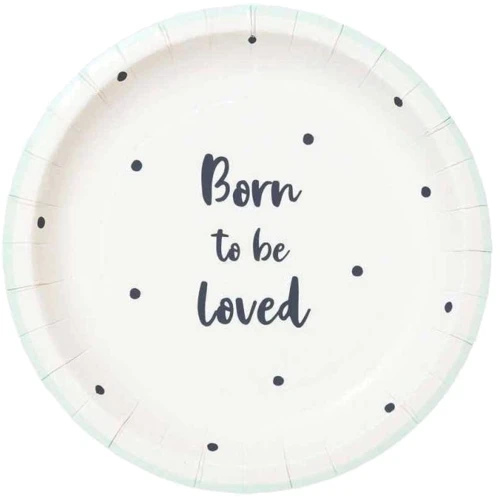 Сервіровка столу Одноразові тарілки Talking Tables Народжений для кохання (BORN-PLATE-SML