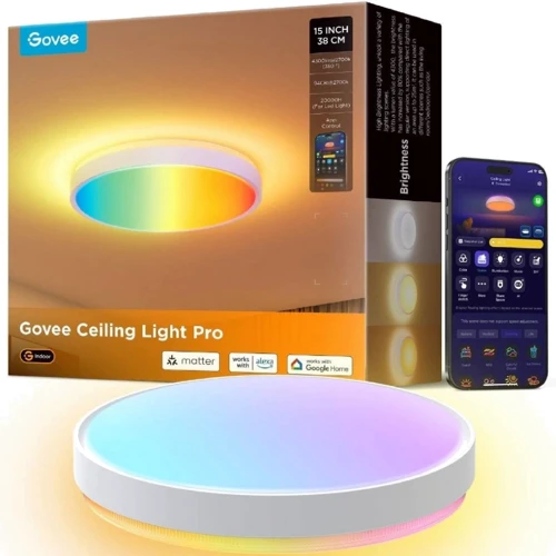 Світильник стельовий Govee 38cm Smart Ceiling Light Pro, RGBICWW, WI-FI/Bluetooth, білий (H60A6C01): Тип Стельові світильники
