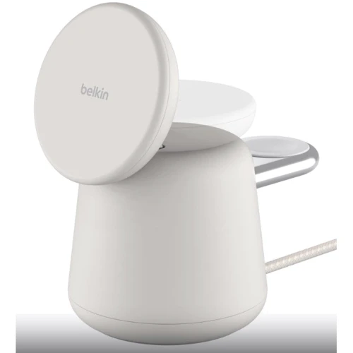 Зарядное устройство Belkin Wireless Charger Base Station MagSafe 15W Sand Mass (WIZ020VFH37) for iPhone 16 I 15 I 14 I 13 I 12 series and Apple Watch фото 5