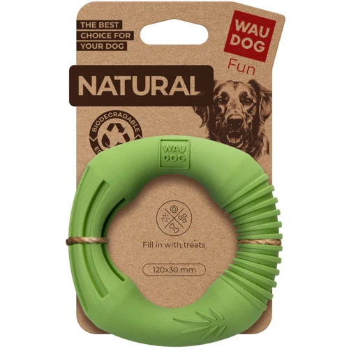 Игрушка для собак Waudog Fun Natural Кольцо биоразлагаемая резина 12 см Зеленый (621218) фото 4