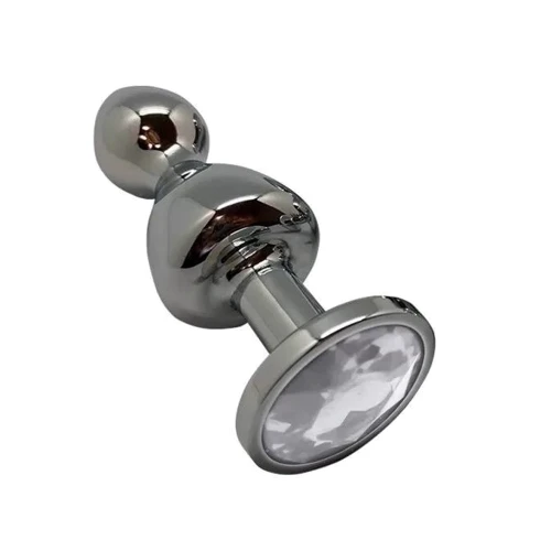 Анальная пробка Wooomy Lollypop Double Ball Metal Plug S