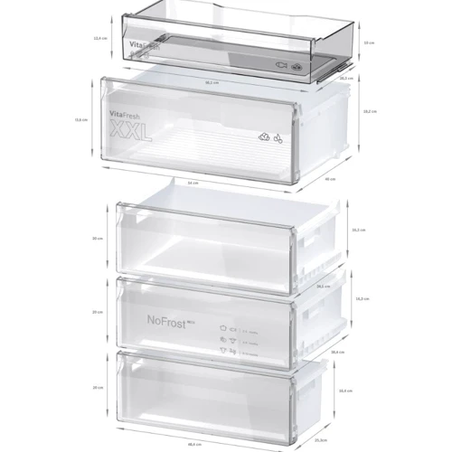 Холодильник Bosch KGN492IDF: Размеры 203x70x66.7 см
