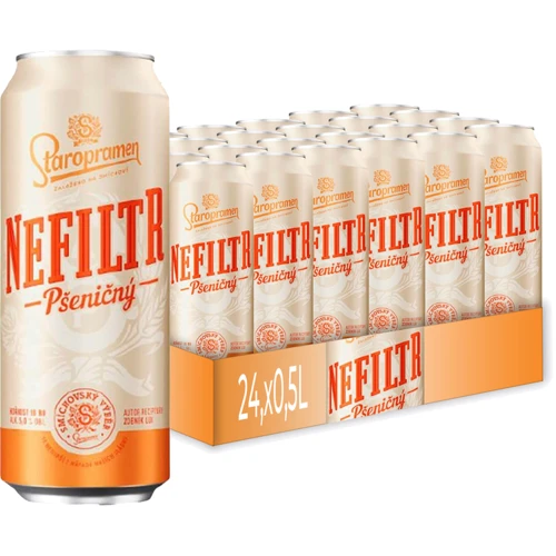 Упаковка пива Staropramen Nefiltered 12 5.0% 24х0.5 л (8593868005222)
