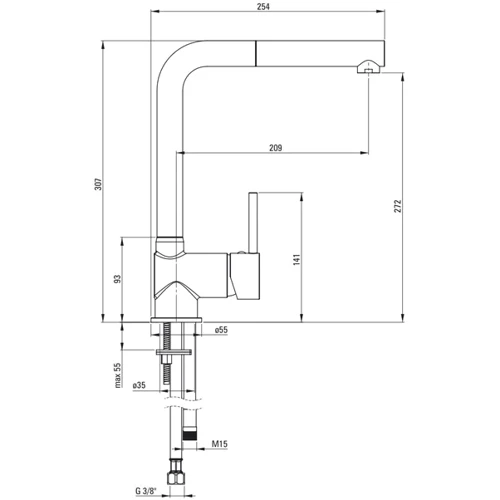 Змішувач для кухні Deante Aster BCA_A73M