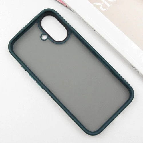 Чехол для iPhone Mobile Case TPU+PC Metal Buttons Green for iPhone 16: Тип чехла накладка на заднюю часть