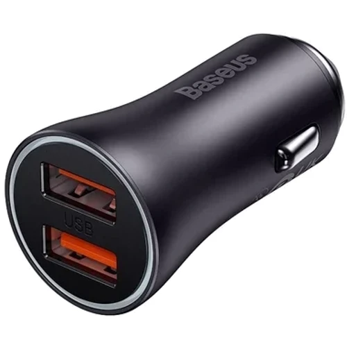 Зарядное устройство Baseus Car Charger USB+USB Golden Contactor 60W Dark Gray (CGJM000013): Тип автомобильное