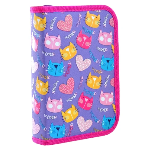 Пенал твердий одинарний з двома клапанами YES HP-04 "Loving Cats" (532556)