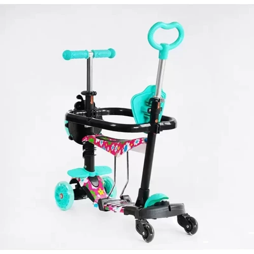 Детский самокат 5 в 1 Best Scooter LS-78415 Бирюзовий: Тип колес литые
