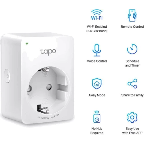 Умная розетка TP-Link Tapo P100 White (Tapo P100 (2-pack) фото 1