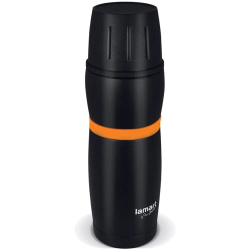 Термос Lamart LT4054 8x25.5см (0.48л) черный, полоска оранж
