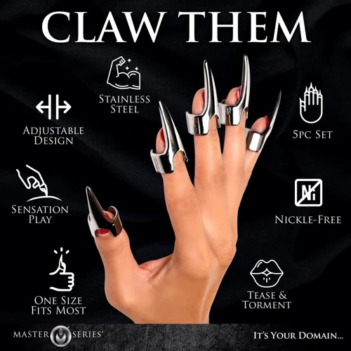 Набор колец с когтями Master Series Five-Piece Sensation Claw Rings - Silver