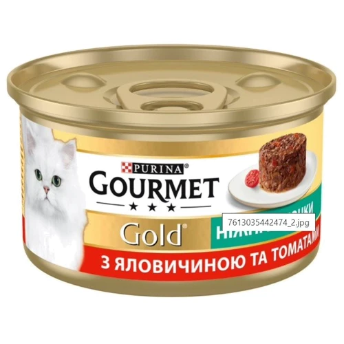 Влажный корм GOURMET Gold "Нежные биточки" для взрослых кошек с говядиной и томатами 12х85 г (7613035442474): Тип Влажный корм