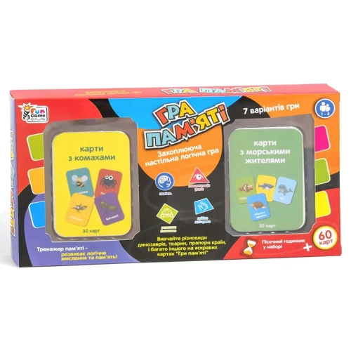 Карточная игра 4FUN Game Club Игра памяти С морскими жителями и насекомыми (UKВ-В 0046-3)