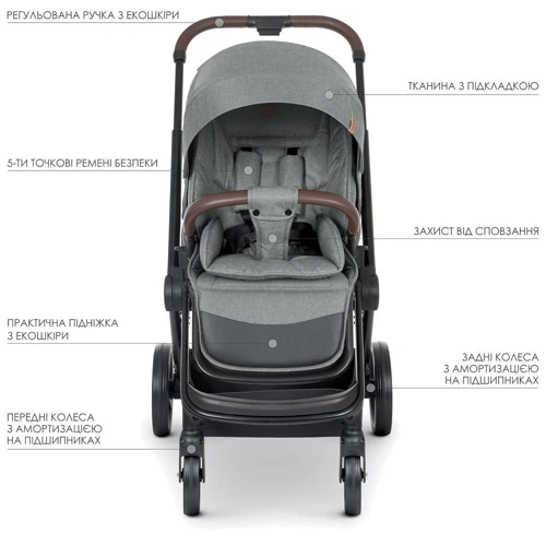 Коляска универсальная 2в1 El Camino Persona ME 1091-B (grey) фото 11