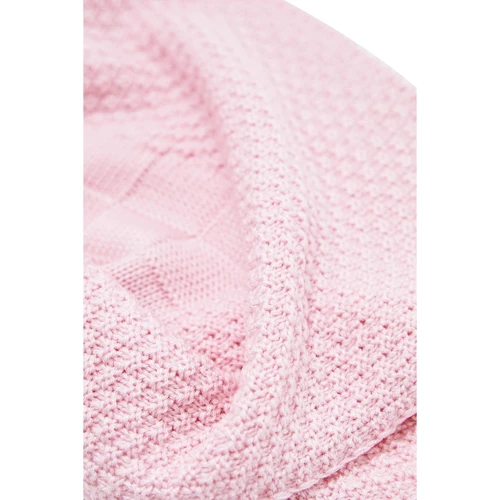 Плед Sewel рожевий в'язаний 120х120 см (OW520)
