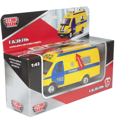 Автомодель - Газель Поліція (жовта, світло, озвуч. укр.яз.)