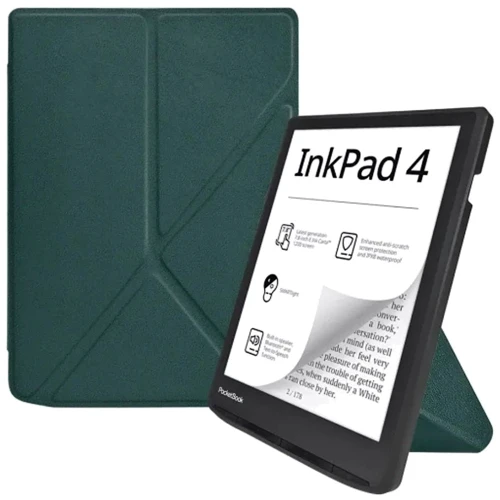 Аксесуар до електронної книги BeCover Ultra Slim Origami Dark Green для PocketBook 743G InkPad 4/InkPad Color 2/InkPad Color 3 (713084)