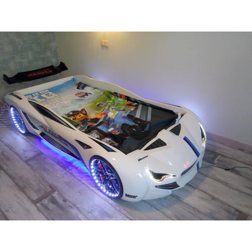 Детская кровать машина Fantasy BMW белая фото 6