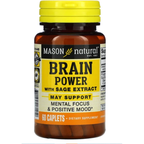 Mason Natural Brain power with sage extract Сила мозга с экстрактом шалфея 60 каплет