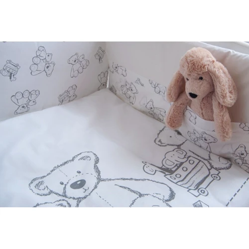 Постельный комплект Twins Eco Line New 4091-E-025 Teddy white/grey 6 эл. белый/серый