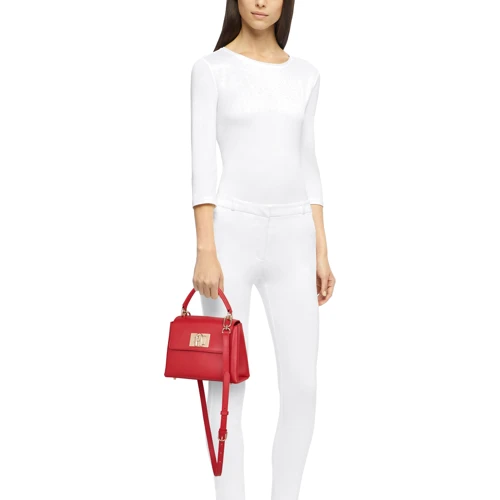 Жіноча сумка-сетчел Furla 1 927 Mini Top Handle червона (WB00109ARE000RUB00): Фактура Зерниста, матова