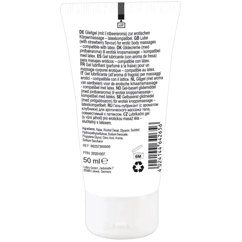 Веганський масажний гель на водній основі Lick-it Strawberry, 50 мл
