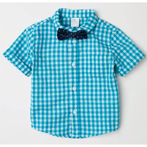Рубашка H&M 5943697 68 см бирюзовая