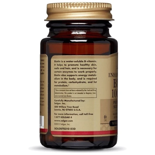 Solgar Biotin Солгар Биотин 1000 mcg 100 капсул: Форма выпуска Капсулы