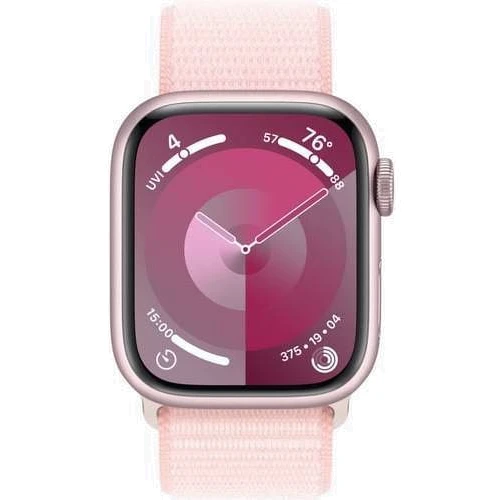 Apple Watch Series 9 41mm GPS Pink Aluminum Case with Light Pink Sport Loop (MR953) : Размер 41mm