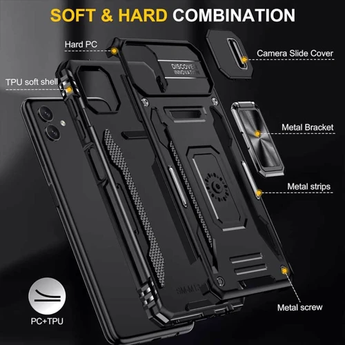 Чохол для телефона Mobile Case Camshield Army Ring Black для Samsung A057 Galaxy A05s: Колір черный