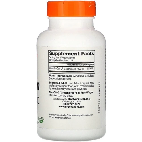 Doctor's Best Vitamin C 1000 mg Вітамін С 120 капсул: Тип Витамин C