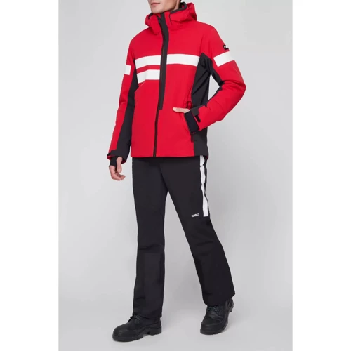 Горнолыжная куртка CMP Man Jacket Zip Hood (31W0107-C580) 52 красная с капюшоном: Состав Эластан, Полиамид