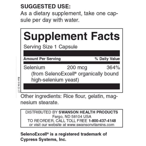 Swanson Ultra Selenoexcell 200 mcg Селен 60 капсул: Тип Селен