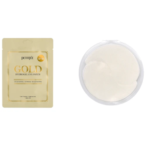 Petitfee Gold Hydrogel Eye Patch Гидрогелевые патчи для глаз с золотым комплексом +5 - (1 пара)