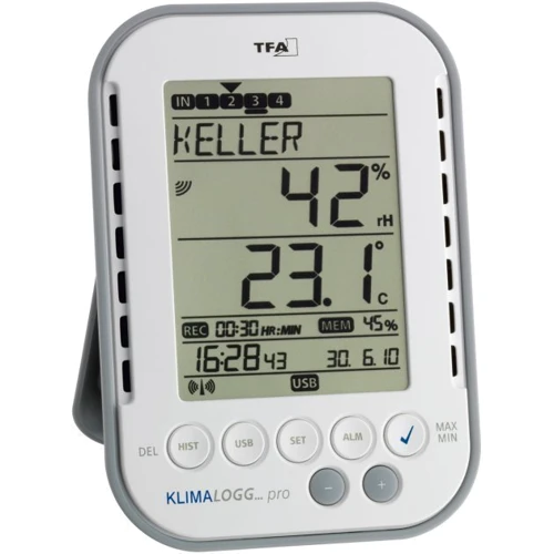 Термогигрометр цифровой TFA "KlimaLogg Pro", USB-подкл. к ПК, 98x25x137 мм фото 2
